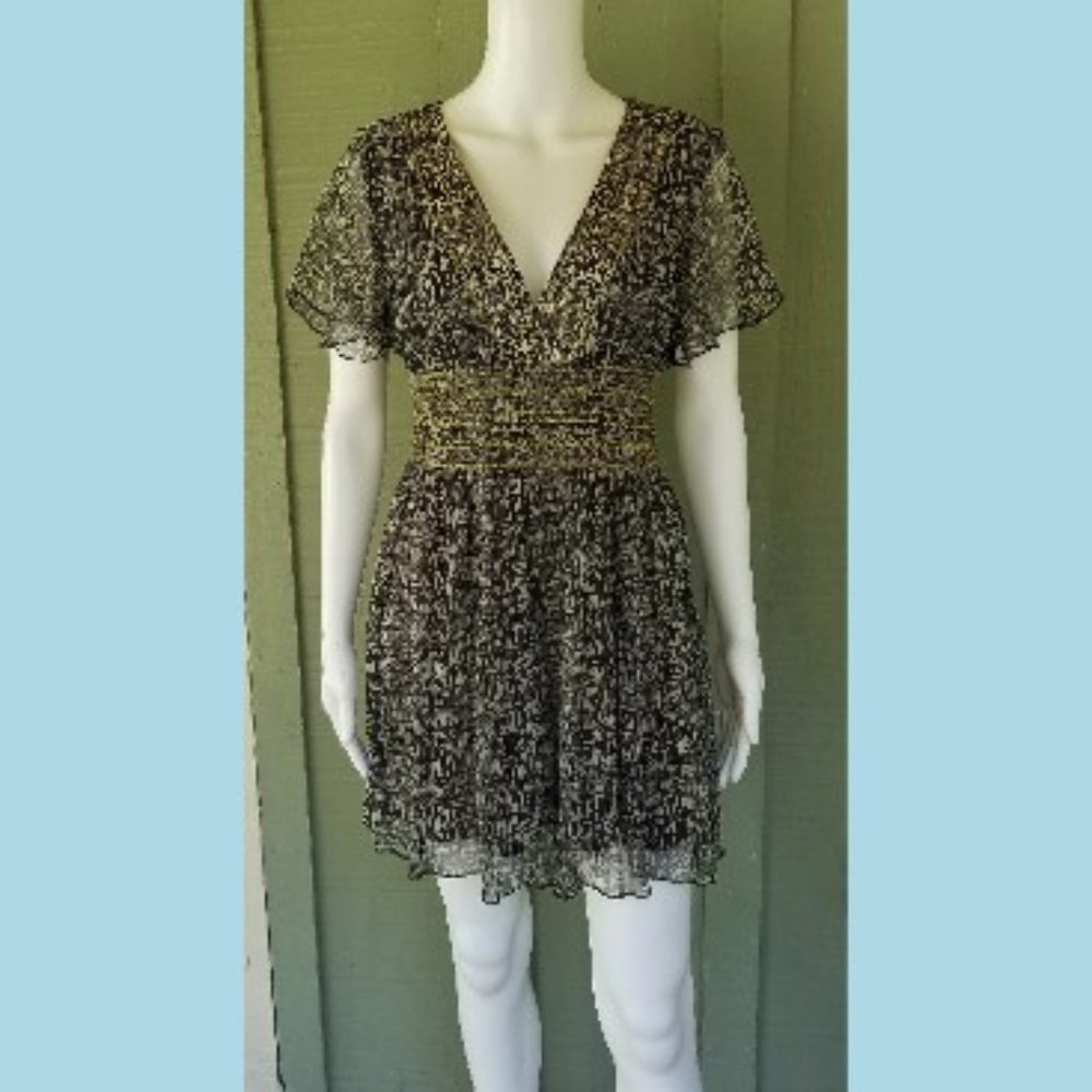 COREY LYNN CALTER Brown Print Silk Dress 4